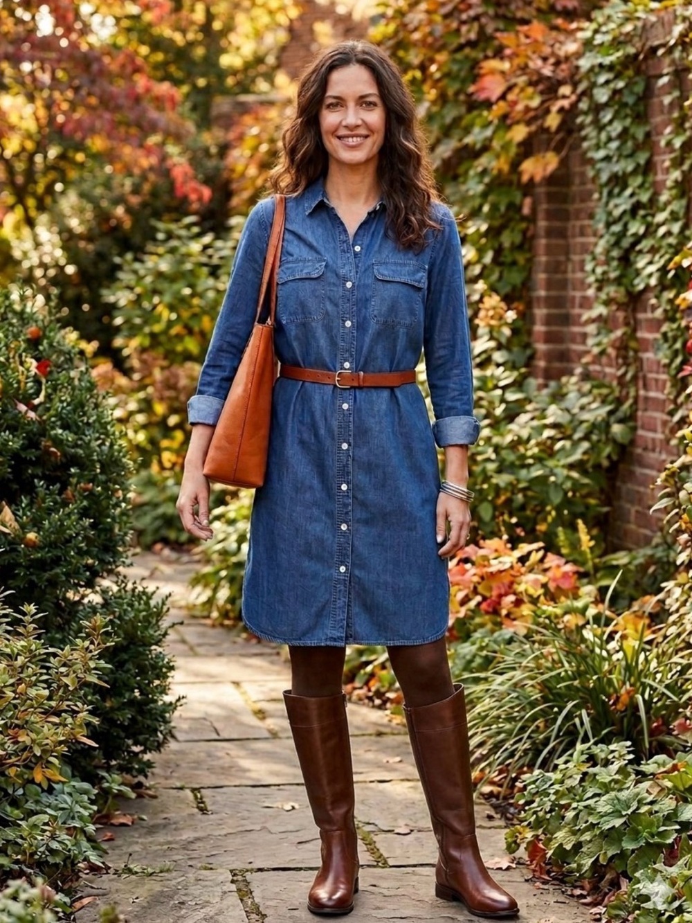 Banana Republic Indigo Denim Shirt Dress - Long Sleeve